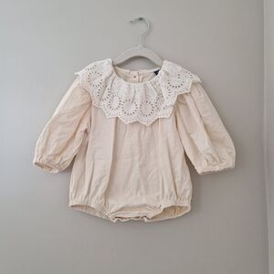 Cream Lace Collar Kids Top